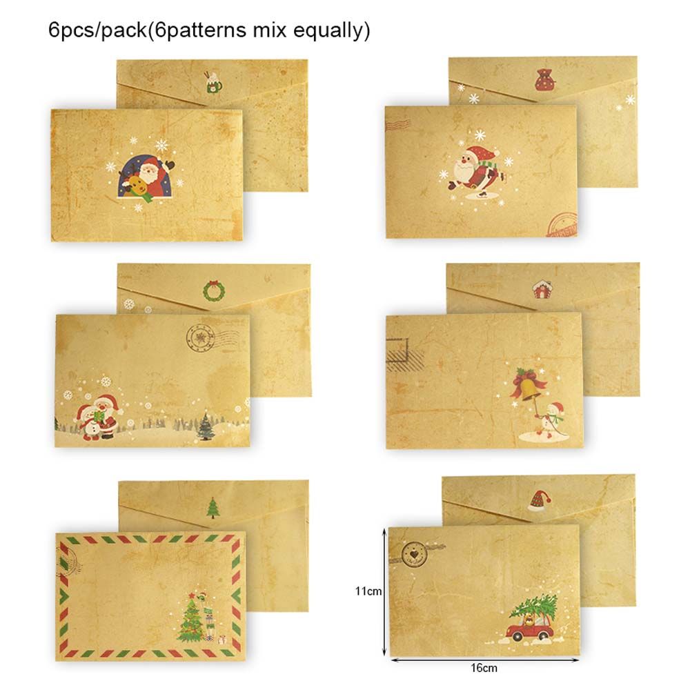 Letter Envelope Kraft - DIY 6-teiliges Set Grußkarten-Einladung Schneemann Geschenk-Briefpapier