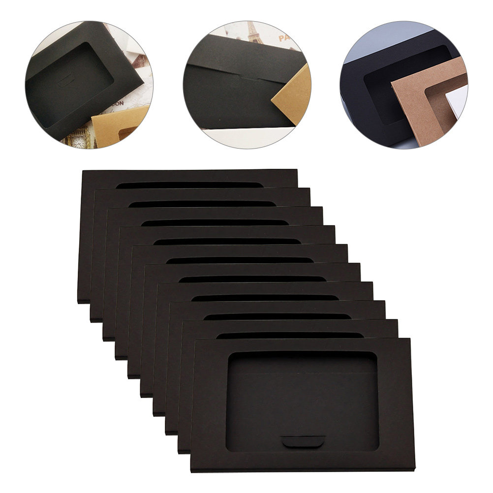 Letter Envelope Kraft - 10 Stück Kraftpapier-Umschlagboxen mit Sichtfenster, Verpackungsbehälter