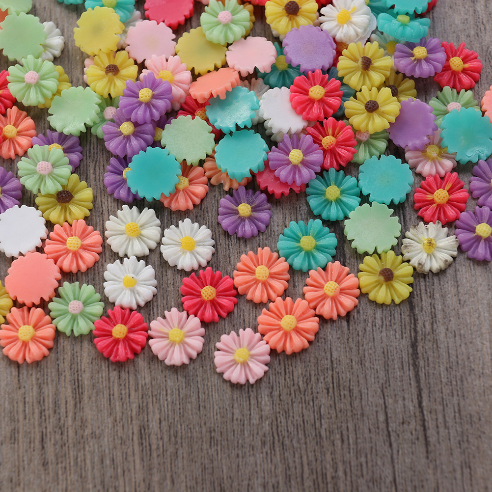 Ideal Stationery & Office Supply - 200 Stück 13 mm Gänseblümchen-Blumen-Cabochons aus