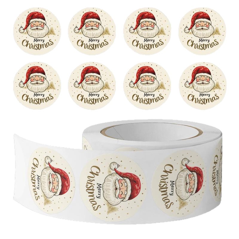 Sticker Label Roll - 500 Stück/Rolle Weihnachts-Weihnachtsmann-Aufkleber Frohe Weihnachten Selbstklebende