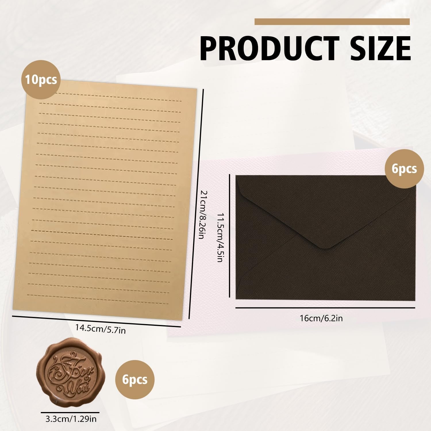 22-teiliges Vintage-Schreibpap – Letter Envelope Kraft Bewertung und Preis